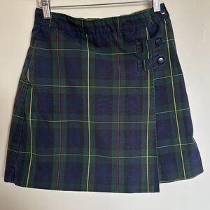 Dennis School Apparel Skirt Skort Blue Green Plaid Size G12